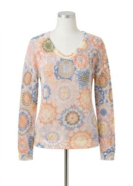 NEW FDJ v-neck printed sweater in dream catcher